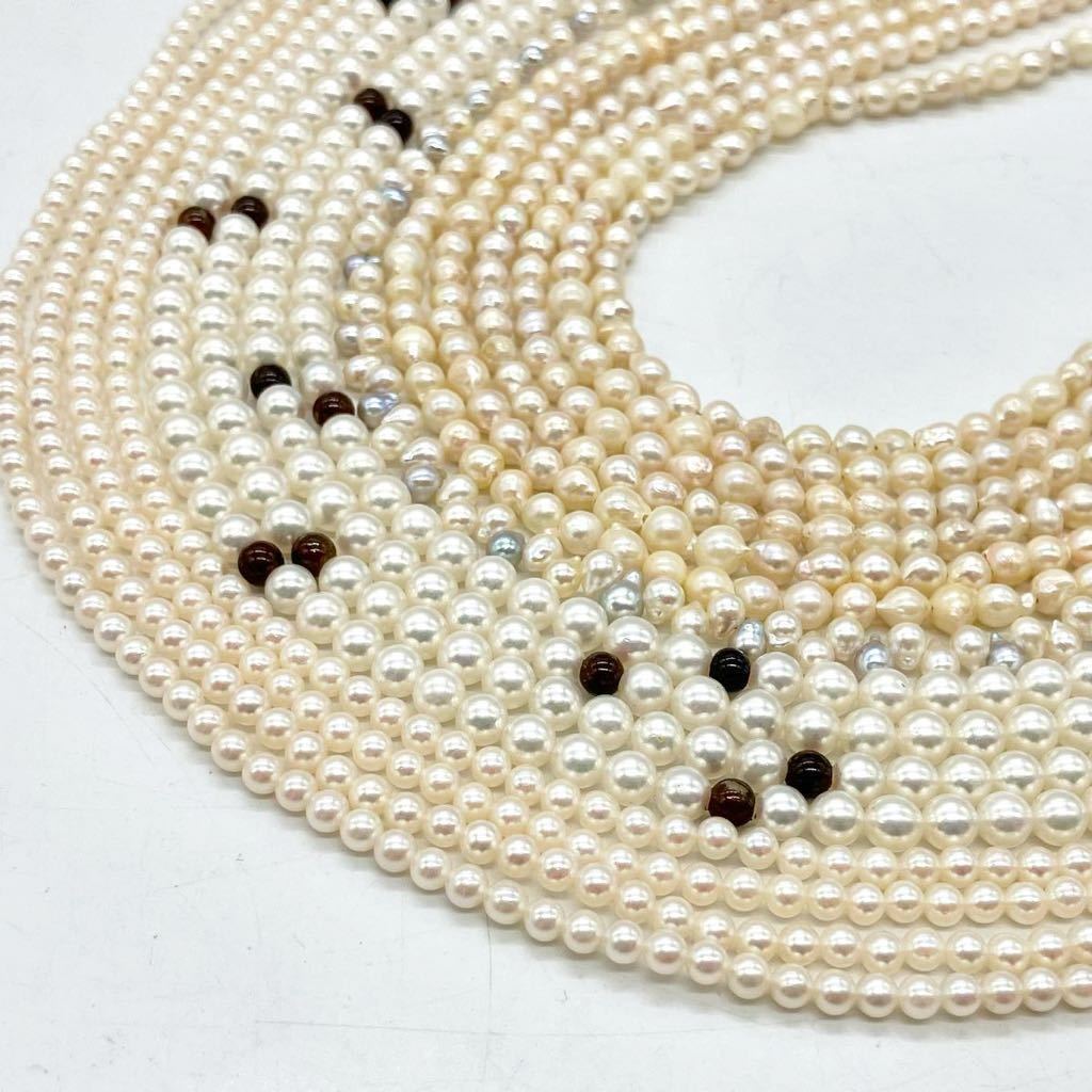 ■アコヤ本真珠ベビーパールアクセサリーパーツおまとめ■f 約140.0g 約3.0~5.0mm あこや baby pearl necklace jewelry parts DA0_画像1