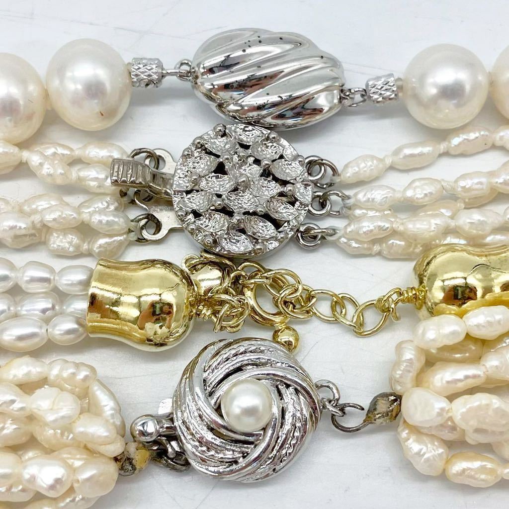 ■淡水パールネックレス5点おまとめ■f 約257.5g 真珠 ケシ バロック ベビー pearl Pearl necklace jewelry silver DA0 ④_画像7