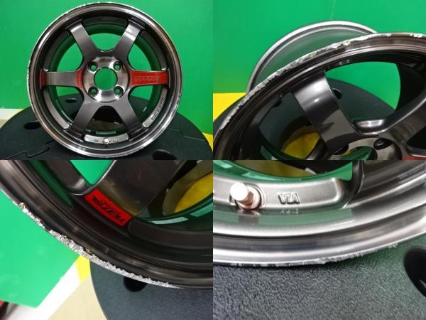 プロボックス 等 中古 ホイール 4本 セット RAYS レイズ VOLKRACING TE37 SL SONIC 15インチ 7.0J +44 +34 4H100 コンパクトカー 鍛造_画像6