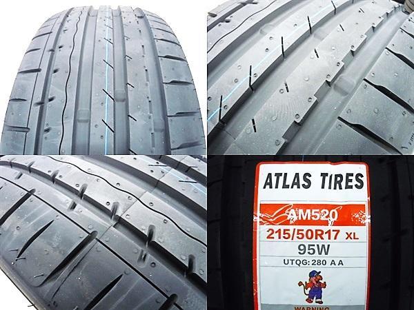 215/50R17 新品 夏タイヤホイール VENES 17インチ ATLAS 215/50-17 組込済 4本 サマータイヤ ノア ヴォクシー ビアンテ レヴォーグ_画像8