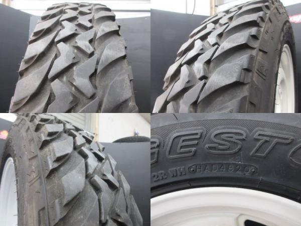 185/85R16 ブリヂストン デューラー Ｍ/Ｔ 674 APIO WILD BOAR ワイルドボア SR 5.5J-16 +20 5H139.7 コットンホワイト ４本セット 中古＆の画像8