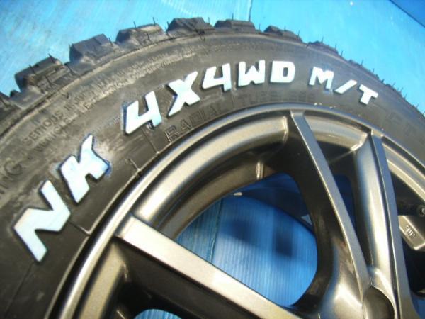 マッドタイヤ 付 アルミセット 【 軽 リフトアップ 等】社外アルミ ナンカン FT-9 M/T 165/65R14インチ ホワイトレター 2023年製造_画像6