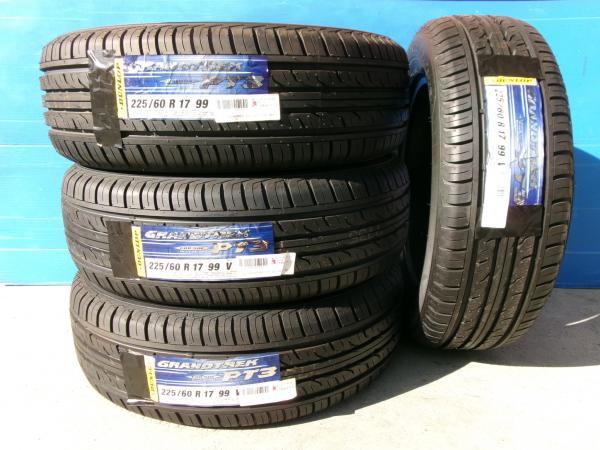 中古アルミ 新品タイヤ 夏 ダンロップ グラントレック PT3 225/60R17 + 共豊 シュナイダー 17インチ 7J+48 5H100 XV 岡崎_画像9