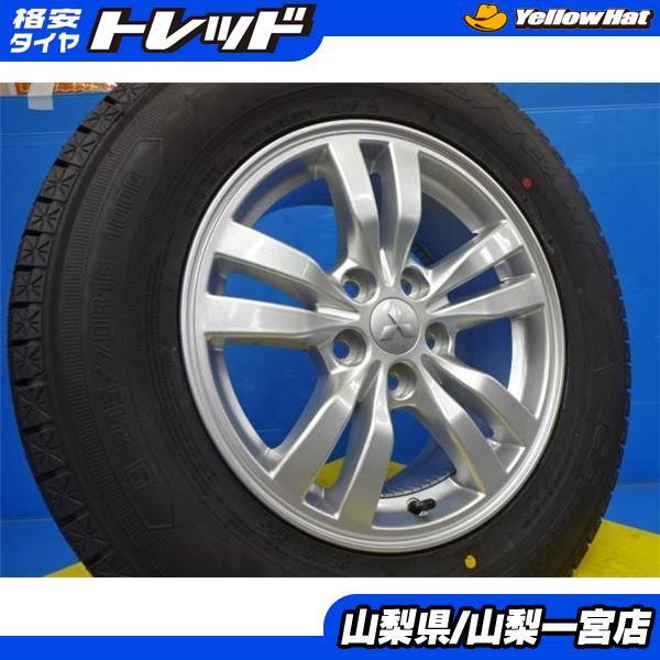 アウトランダーデリカＤ5 215/70R16 スタッドレスセット【中古】ミツビシ純正16x6.5+38 5H114.3【新品】2022年製 グッドイヤーアイスナビSUの画像1