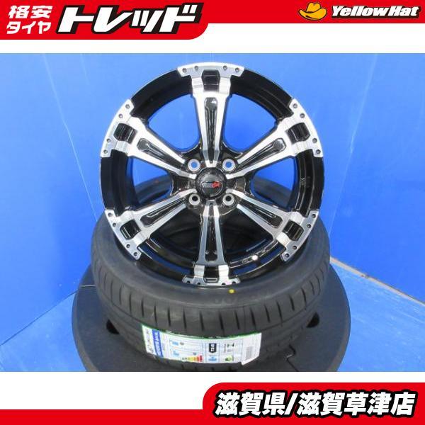 トヨタ bB ルーミー タンク 4本 新品 深リム VENES SUV 黒 16インチ4穴 4-100 195/45R16 ラジアル 夏用 夏タイヤアルミホイールセット_画像1