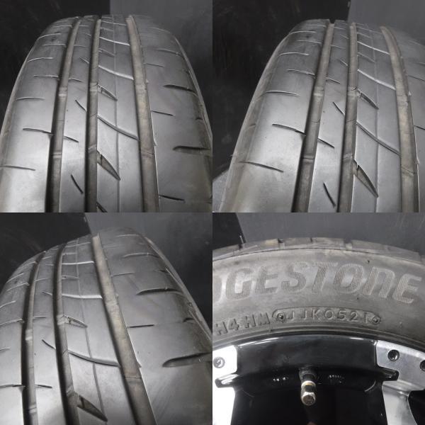 送料無料 中古 夏タイヤ ブリヂストン プレイズ 165/60R15 日本製 新品アルミ 15インチ 5.0J +45 4穴 100 ブラックポリッシュ 4本セット ハ_画像4