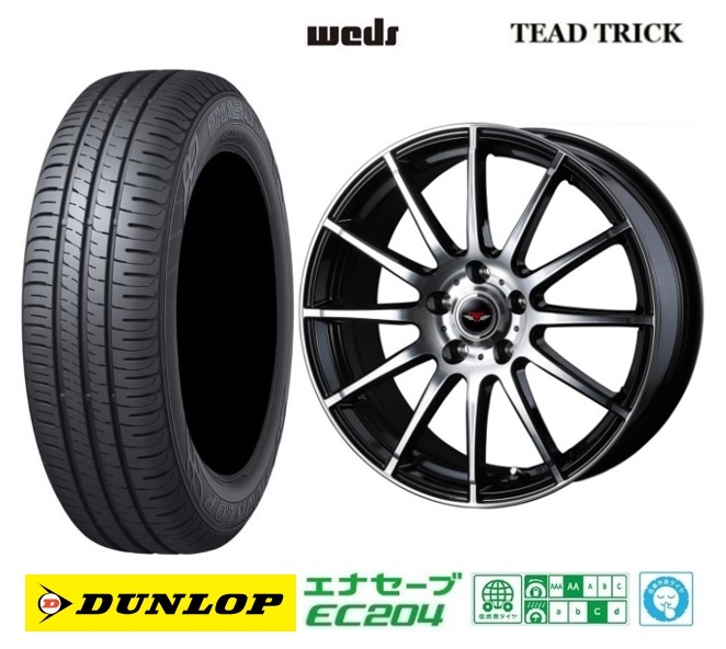 新品4本SET WEDS TEAD TRICK 6.0J+43 5H-114.3 ダンロップ EC204 2023年 195/65R15インチ 80系 ヴォクシー ノア RK系 ステップワゴン_画像1