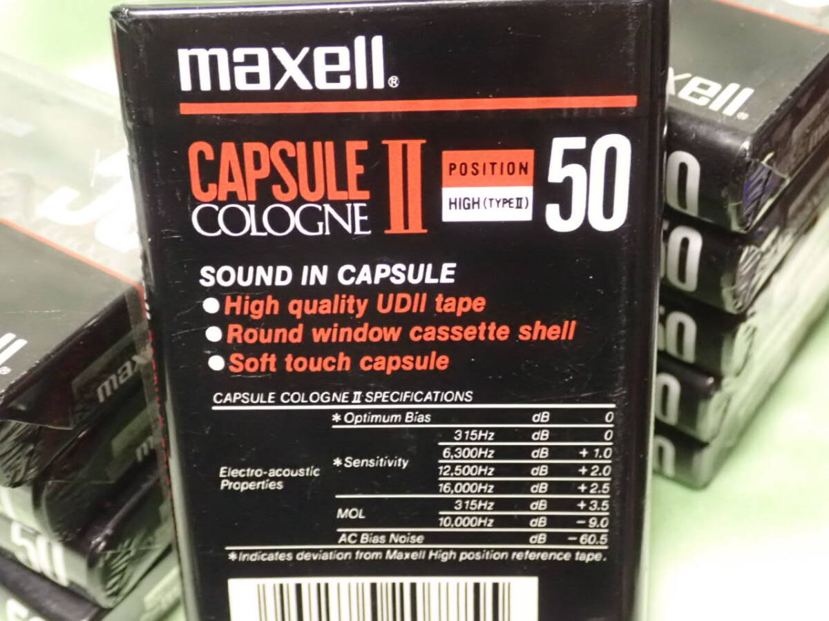 未使用品 マクセル maxell CAPSULE COLOGNE Ⅱ 50 ハイポジション 10巻 カセットテープ_画像3