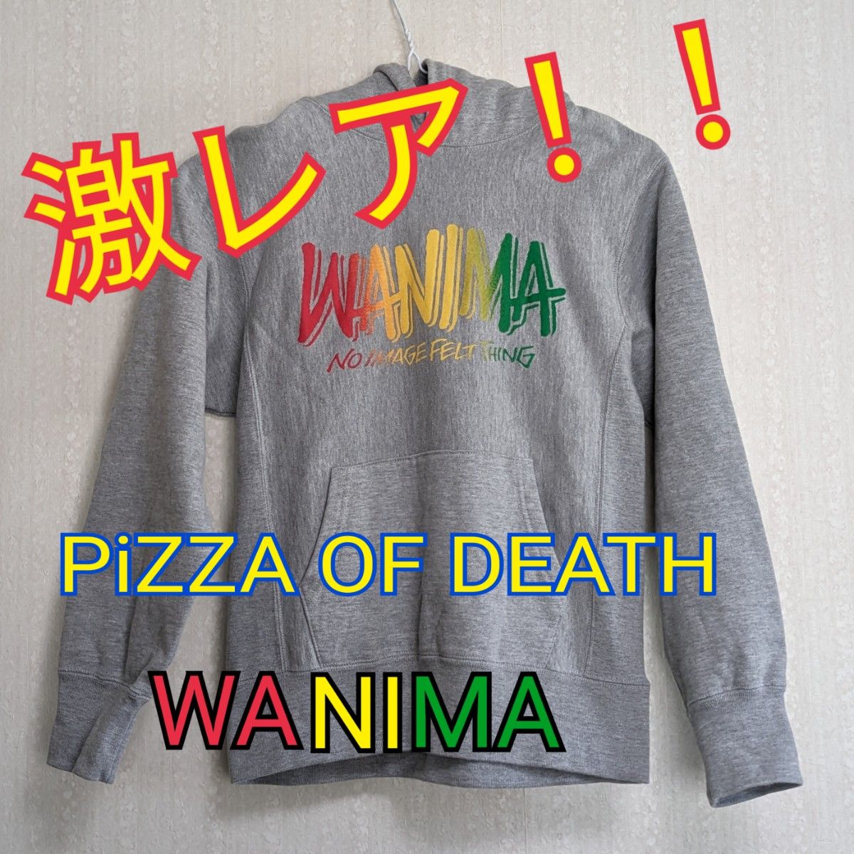 美品【WANIMA/ワニマ】パーカー/Tシャツ/PIZZA OF DEATH/レア/グレー/S