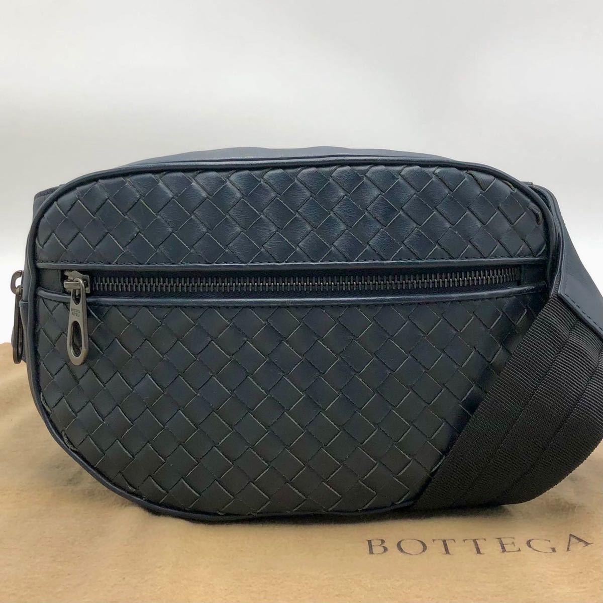 1円 【美品】BOTTEGA VENETA ボッテガヴェネタ イントレチャート トボディバッグ ウエストポーチ メンズ ボディーバッグ _画像2