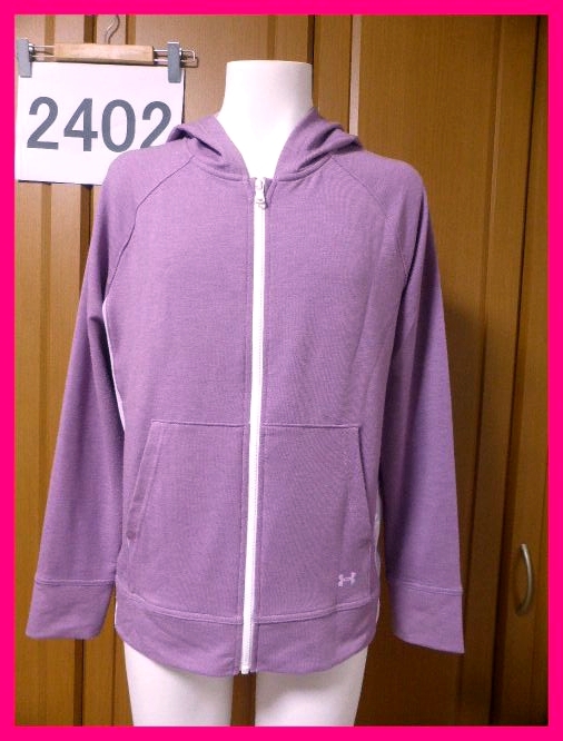  бесплатная доставка * Under Armor * Zip Parker L/XL лаванда LOOSE тонкий . футболка примерно. текстура материала стрейч ввод UNDER ARMOUR