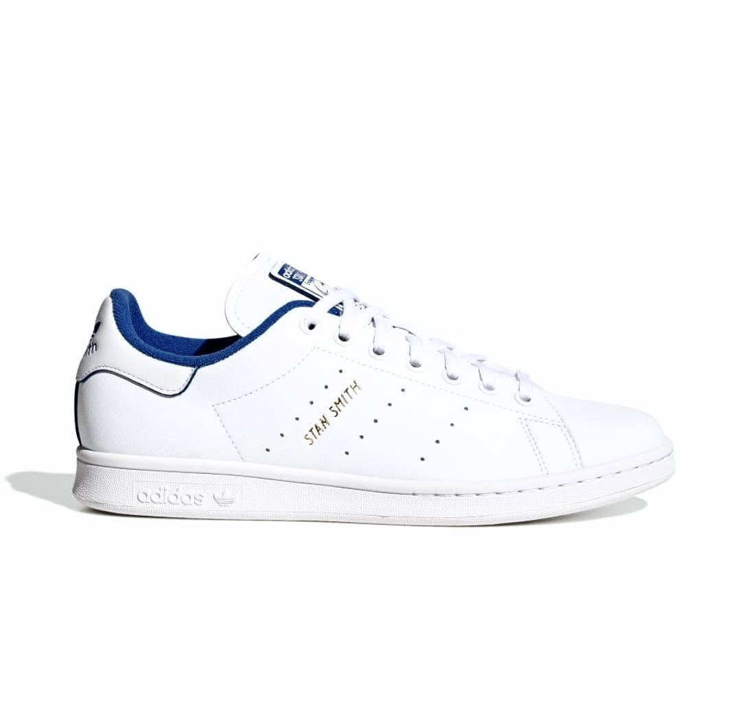 ☆送料込◆新品29.0cm◆adidas STAN SMITH アディダス スタンスミス フットウェアホワイト/ブルー/ゴールド 金ロゴ【完売品】_画像1