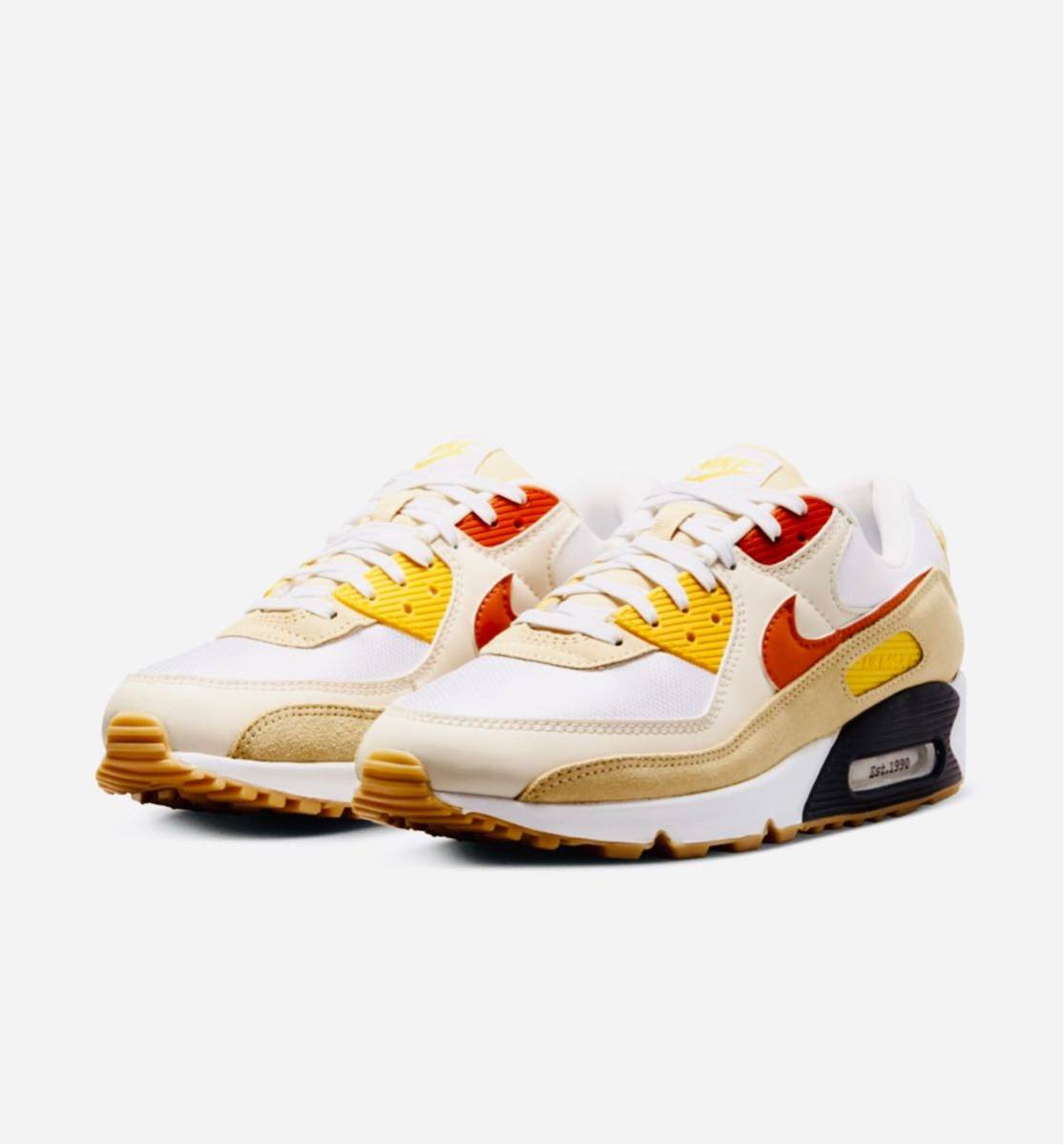 ☆送料込■新品27.5cm■ナイキ エア マックス90 SE AIR MAX 90 SE サミットホワイト/レモンウォッシュ/セーフティーオレンジ_画像8