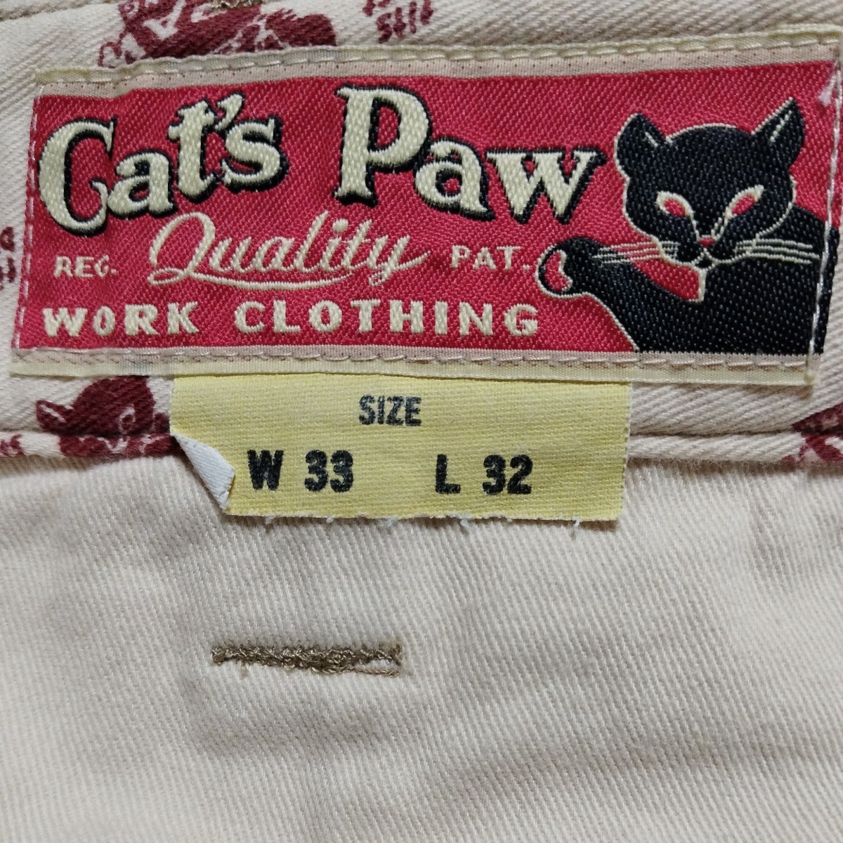 Cat's Paw キャッツパウ キャッツポウ チノパン 中古 東洋 復刻 レプリカ アメカジ W33 の画像3