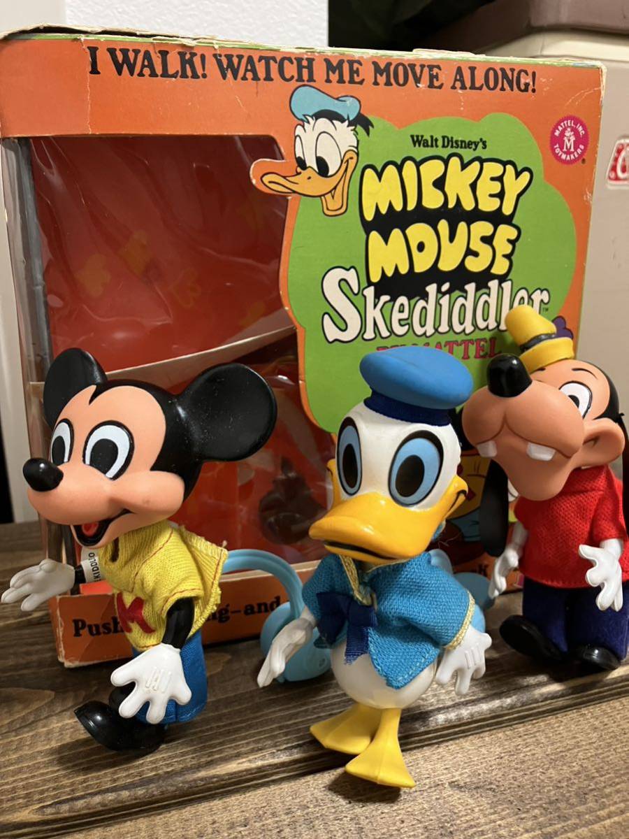 1968 マテル社 スケディドラー ミッキーマウス ドナルドダック グーフィー セット 箱付き ビンテージ レトロ Disneyの画像2