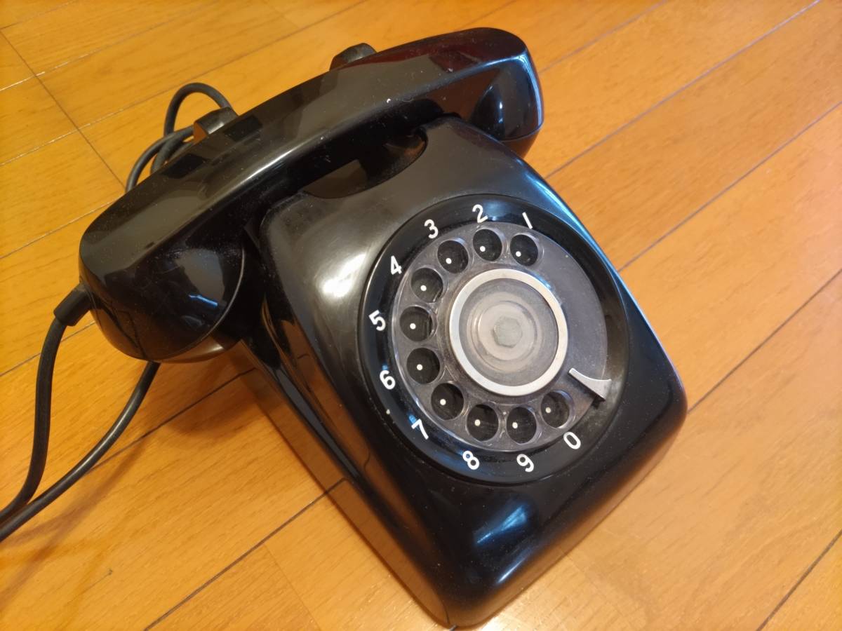 1970 year made black telephone dial type 600-A2 Japan electro- confidence telephone . company Showa Retro antique 