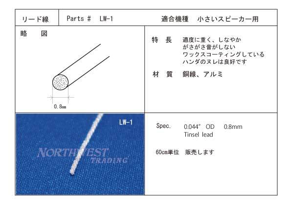 ☆☆　JBL LE8T用リコーンキット　リコーンマニュアル付　2本分　新ボイスコイル付　15,900円（税込・送料別途）＃JBL LE8T☆☆_リード線　LW1　60㎝付属します。