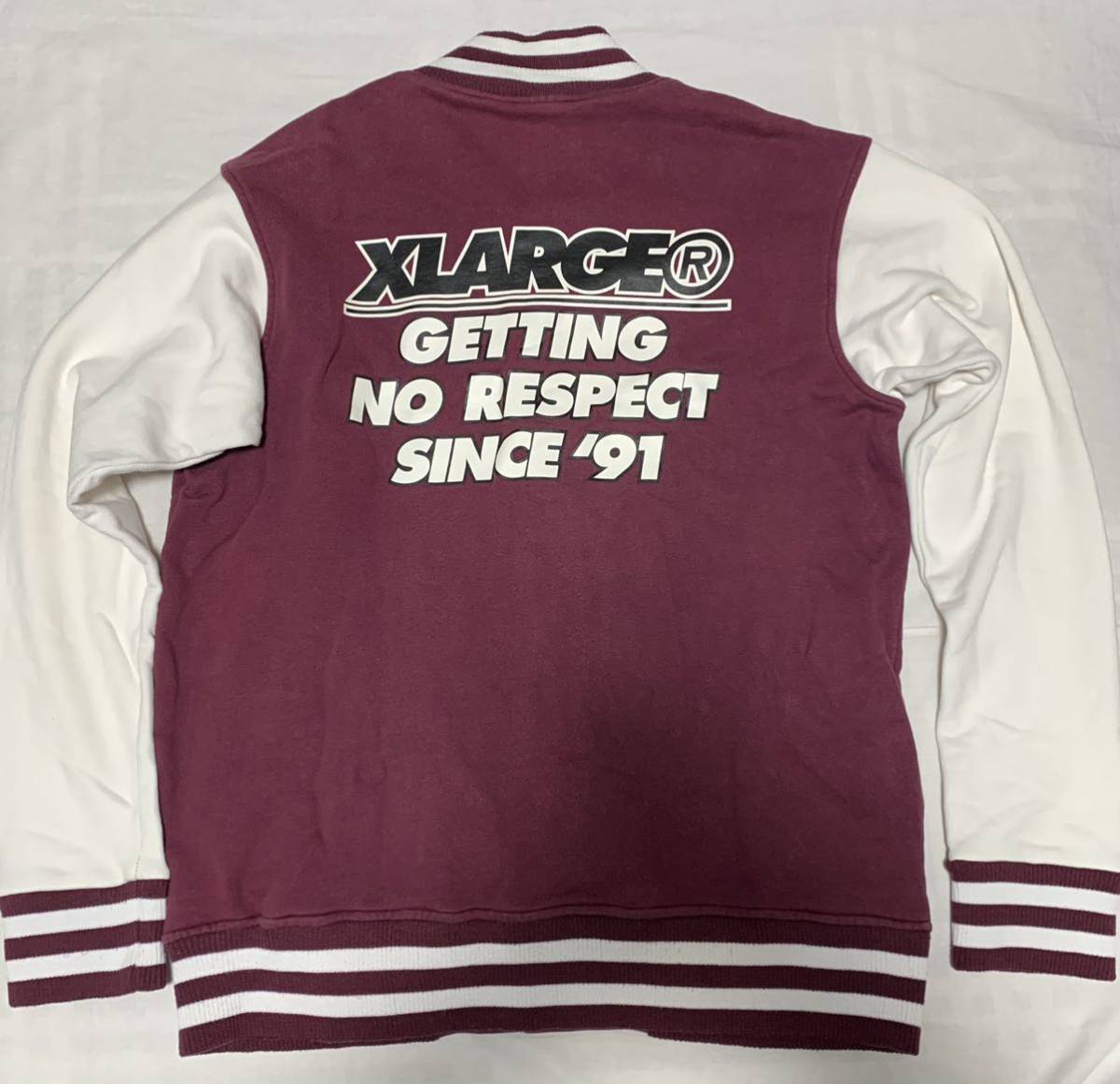 XLARGE◯エクストララージ◯ブルゾン◯スウェットジャケット バーガンディXLサイズ 古着 中古_画像4