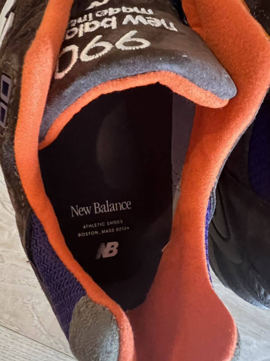 新品　New balance M990v2 BR2 アメリカ製 US9 27cm パープル ブラウン　レザー　スニーカー