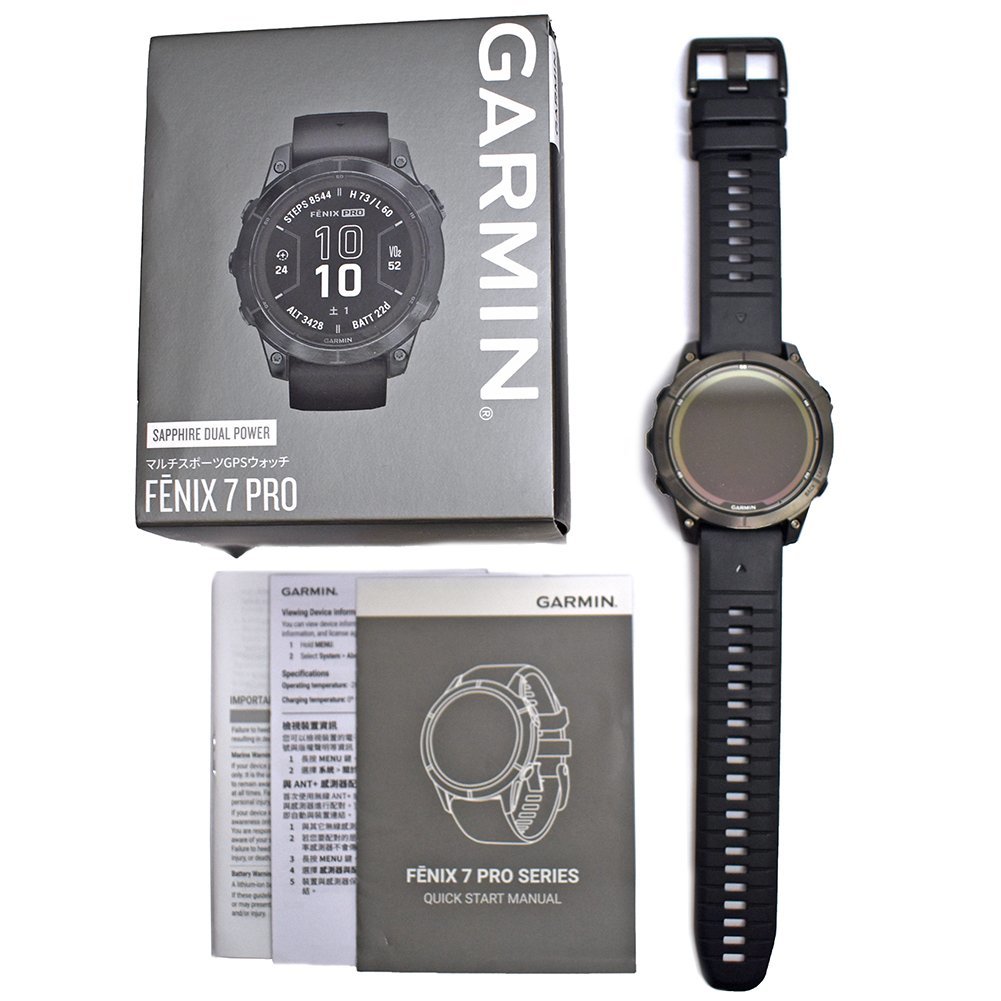 GARMIN【ガーミン】FENIX7 Pro A04523 スマートウォッチ ブラック 通電確認済み 現状販売 メンズ【中古】の画像8