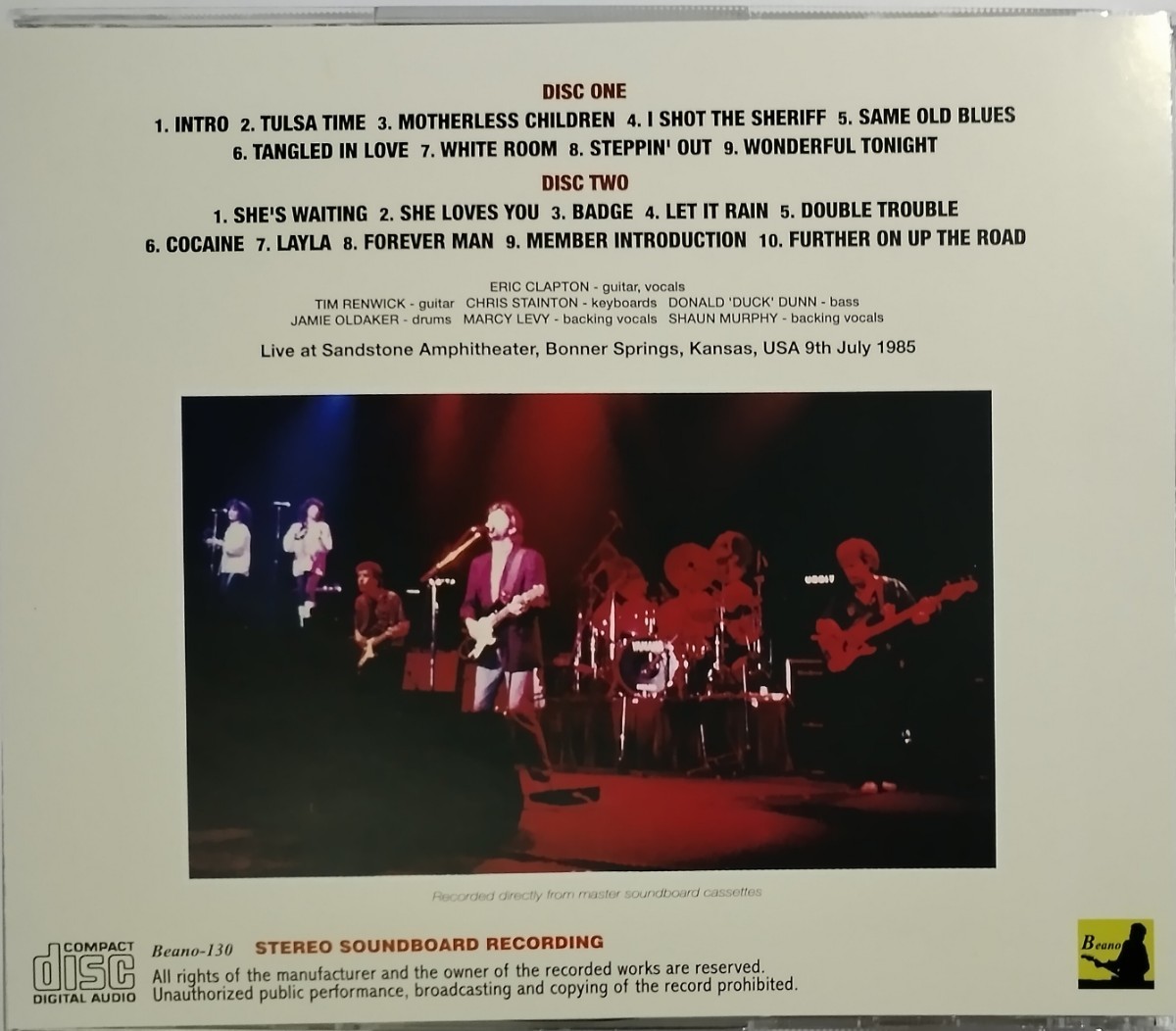 ERIC CLAPTON 2枚組 輸入盤 CD 1985年 LIVE エリック・クラプトン KANSAS_画像3