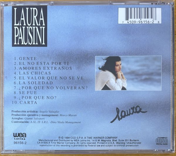 ◎LAURA PAUSINI スぺイン語ヴァージョン(Italian Pops/Select From 1st & 2nd)※米盤CD/未開封/未使用【 WEA LATINA 96156-2 】1994年発売_画像2