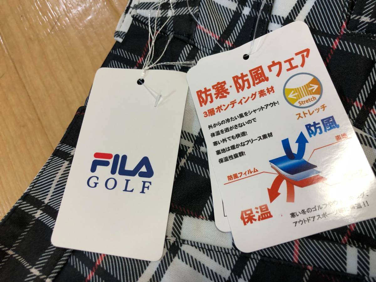 FILA GOLF(フィラゴルフ) 秋冬 防寒・防風 ３層ボンディング チェックロングパンツ 781-330Y(ホワイトチェック)８８－９２_画像3