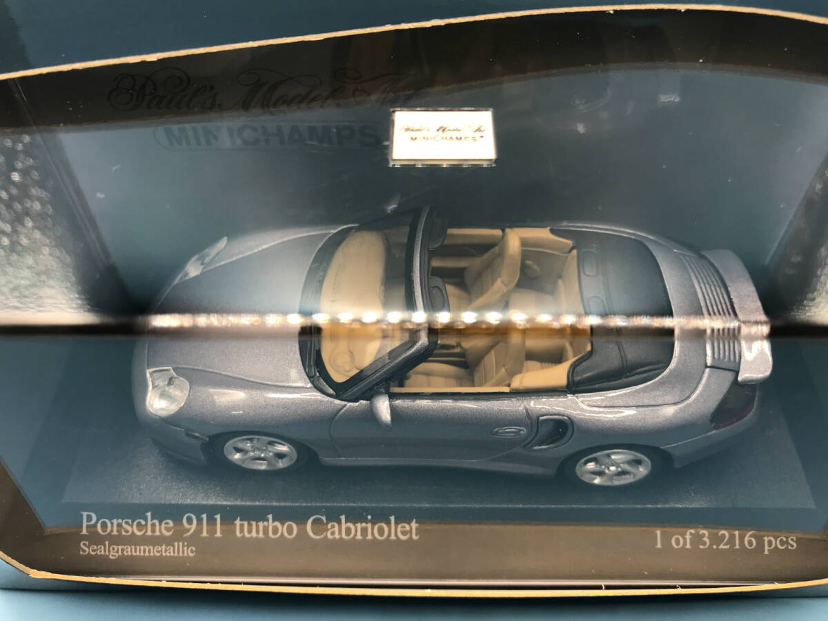 4120 【１円スタート】ミニチャンプス　ポルシェ911 turbo Cabriolet 2003 グレイメタリック　　MINICHAMPS　_画像5