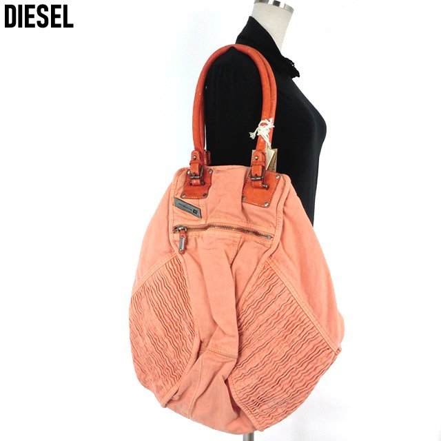 未使用品 DIESEL ディーゼル トートバッグ デニム オレンジ X00978