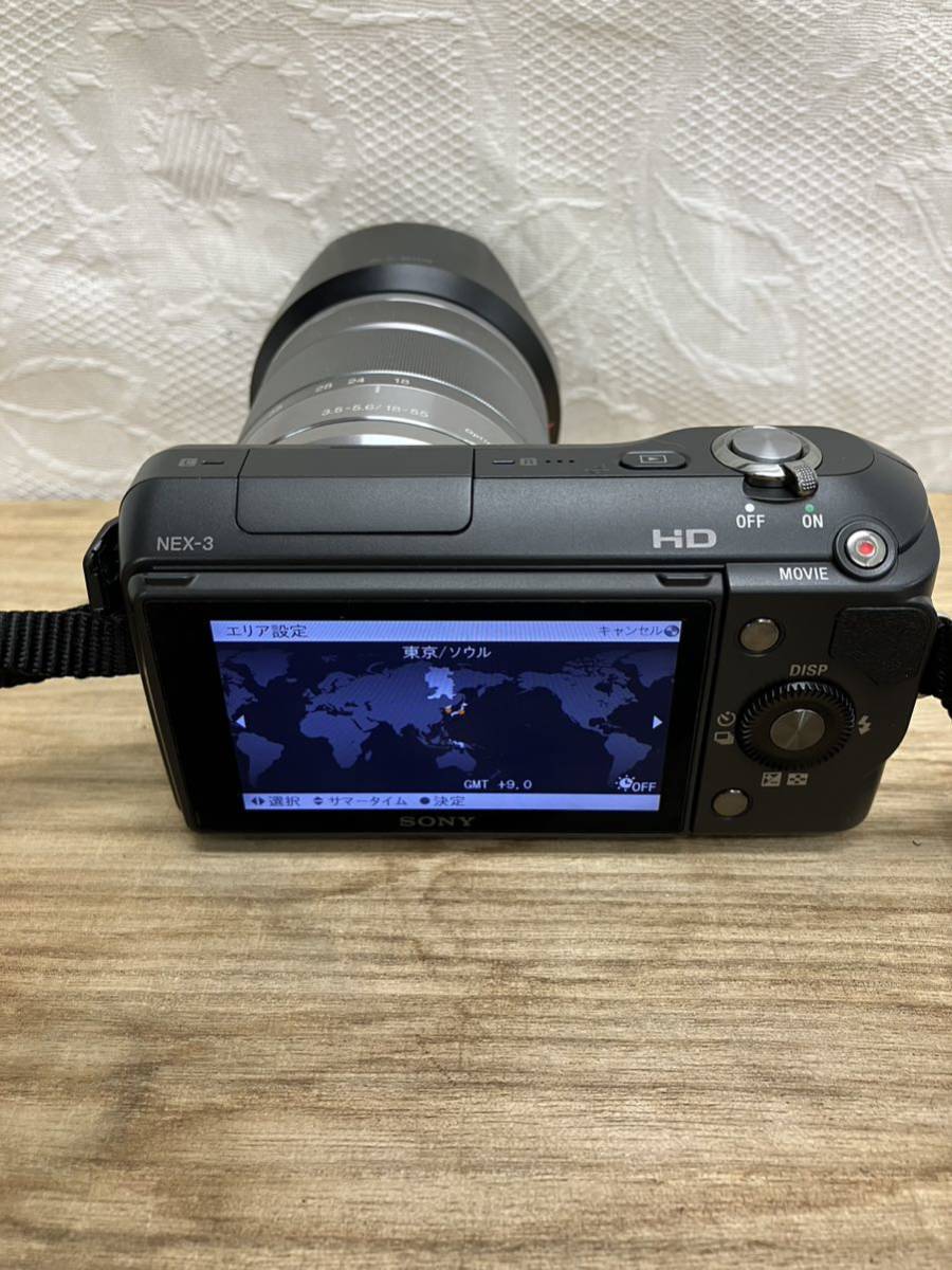 SONY ソニー ミラーレス一眼カメラ NEX-3 E 3.5-5.6/18-55 OSS 動作確認済み レンズ付き HVL-F7S フラッシュ付き_画像10