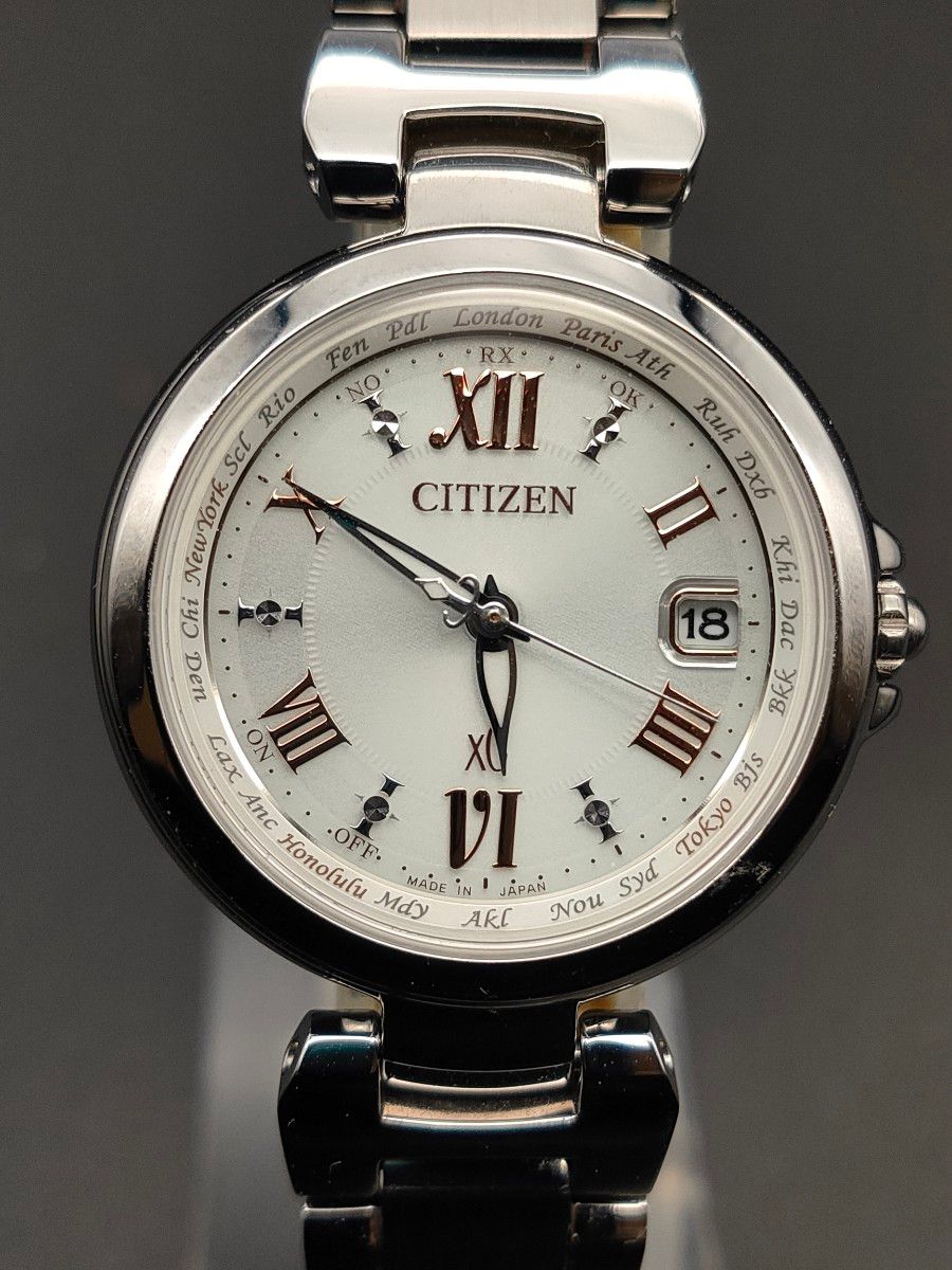 シチズン CITIZEN クロスシーソーラー電池 ワールドタイム  H246-T023908 レディース腕時計