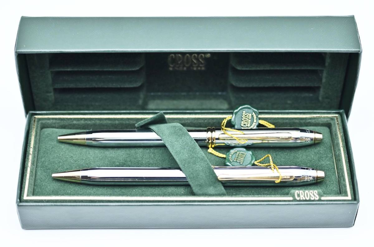 T10 CROSS クロス USA ツイストボールペン＆ツイストシャープペン セット シルバー/ゴールド