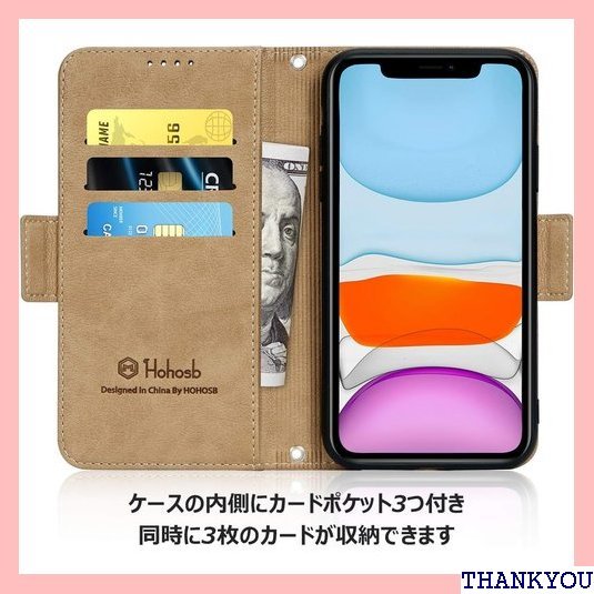 iphone 11 ケース 手帳型 アイフォン11ケー ohosb 6.1 inch iPhone11 用カーキ 96_画像2