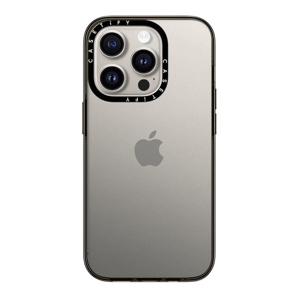 CASETiFY コンパクト iPhone 15 Pro ケース [MIL規格準拠 (2x MIL-STD-810G) / 1.2mからの落下テストをクリア] - クリア ブラック