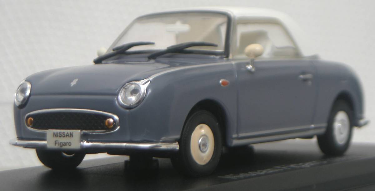 S:1/43 hachette アシェット 国産名車コレクション vol.85 日産 フィガロ 1991年 ラピスグレー Nissan Figaro 1991 _画像1