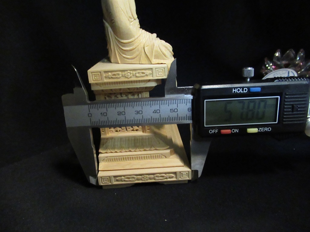 座釈迦/垂れ裾/宣字座/唐草光背/桧木製/2.0寸」総高20cm/木製 座釈迦/垂れ裾/宣字座/唐草光背/桧木製/2.0寸」総高20cm/木製