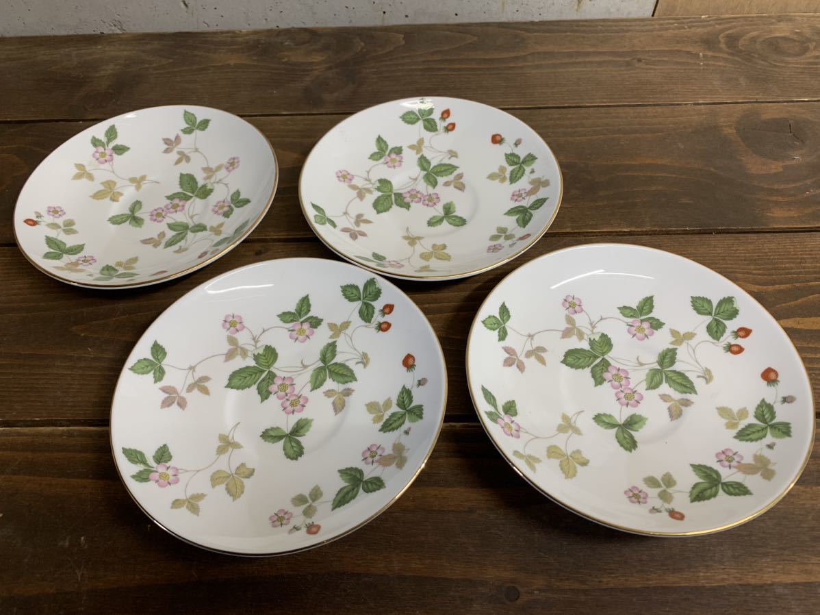 R117 WEDGWOOD ワイルドストロベリー ウェッジウッド カップ ソーサー 4客セット 洋食器 花柄_画像8