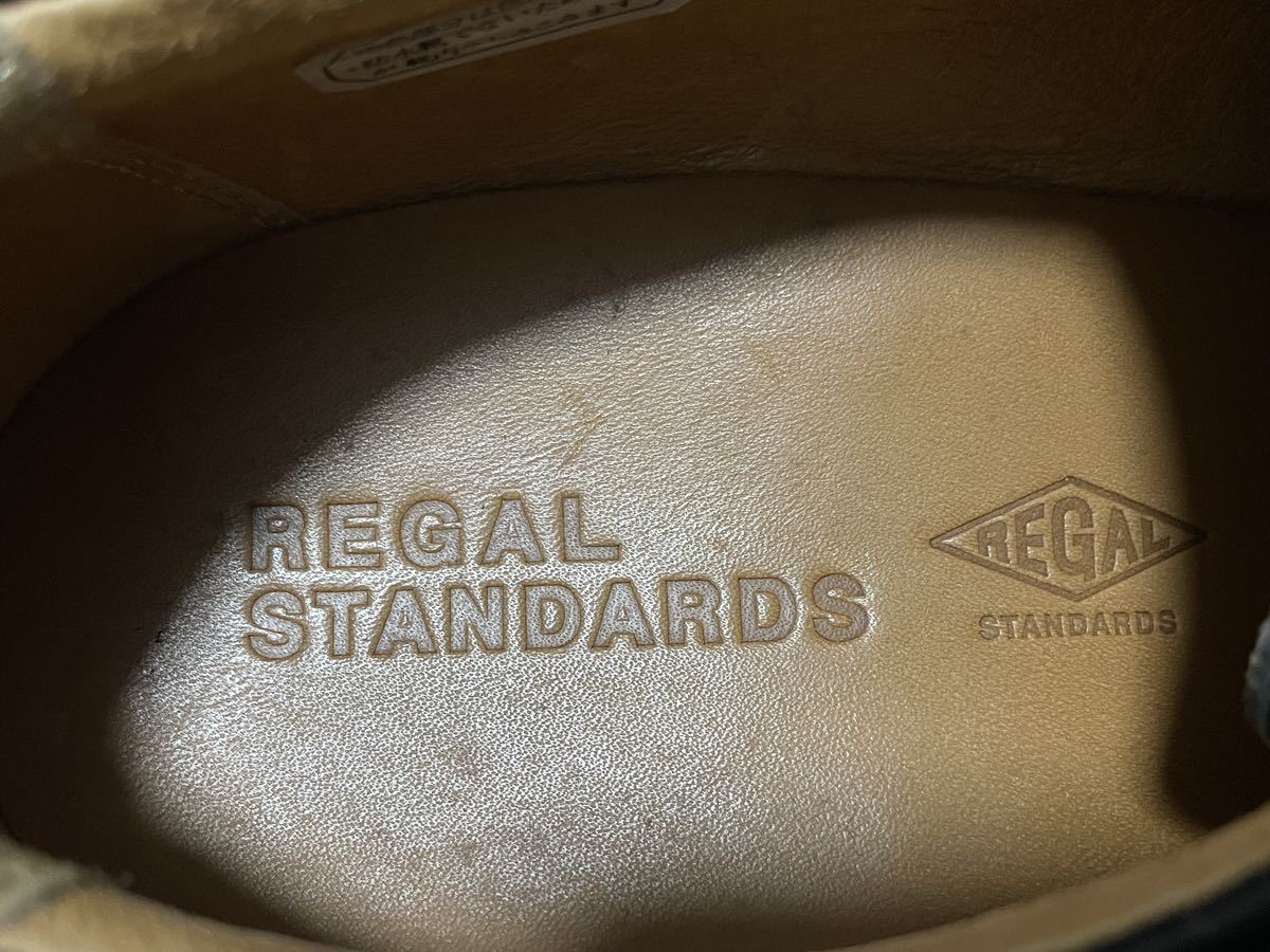 未使用 保管品 REGAL STANDARDSリーガル KW1E W357 26.5cm レザーシューズ レザースニーカー Uチップ レースアップ ブラック カジュアル _画像8