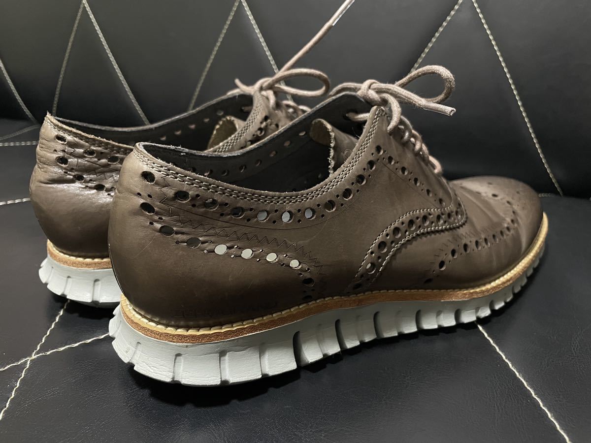 極美品 COLE HAAN コールハーン レザーシューズ レザースニーカー ウイングチップ メダリオン レースアップ ブラウン系 軽量 26cmくらい_画像5