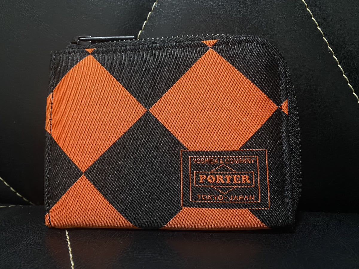 [ rare ] unused Porter gi Lee L character a-ga il diamond coin case cache less iD pass case card-case orange black 