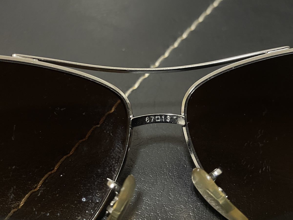 極美品 Ray-Ban レイバン RB3386 004/13 67□13 サングラス アイウェア フレームシルバー ティアドロップ 春夏_画像8