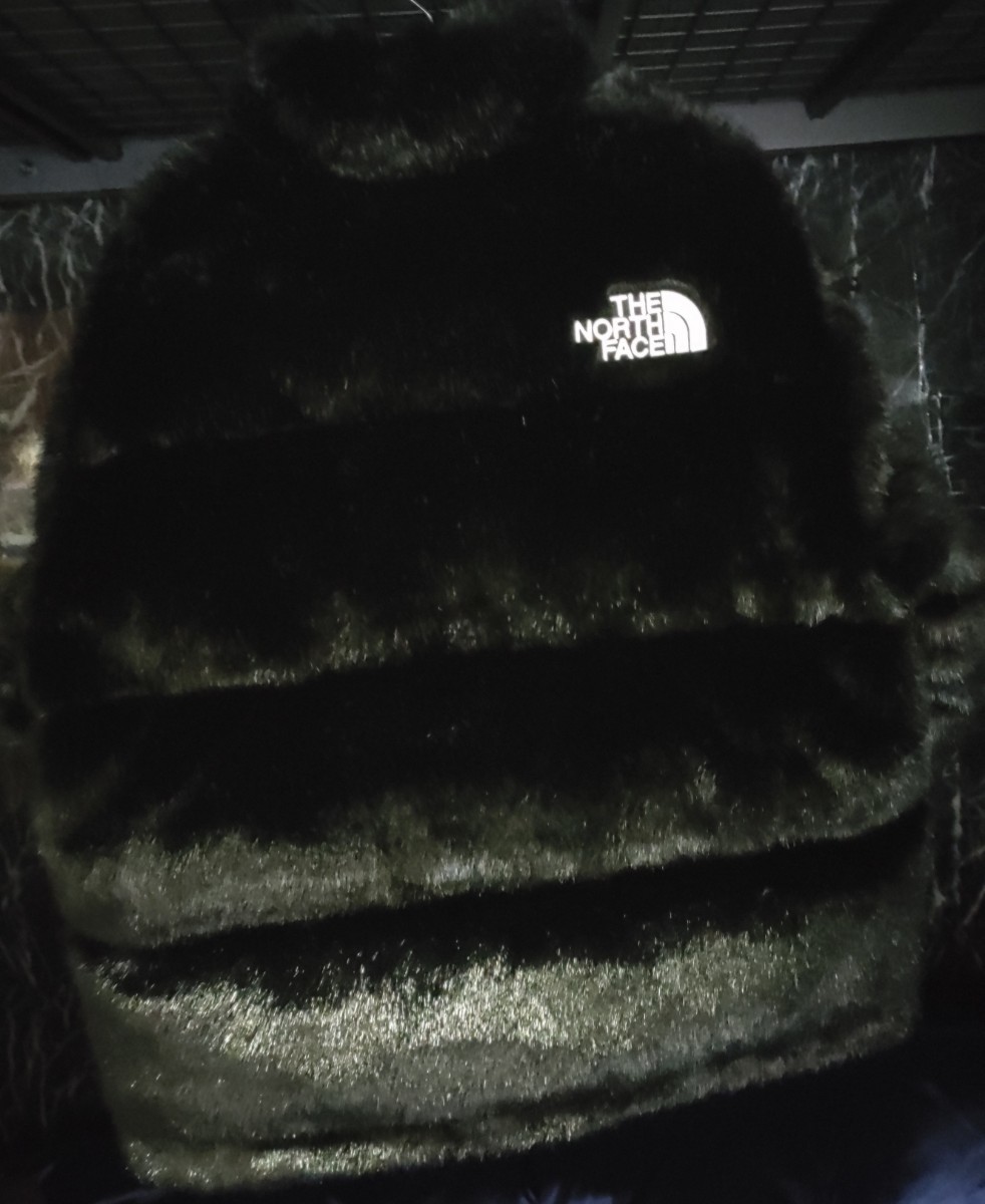 美品 Supreme Faux Fur Nuptse Jacket S ダウンジャケット シュプリーム ノースフェイス ブラック 黒 _画像6