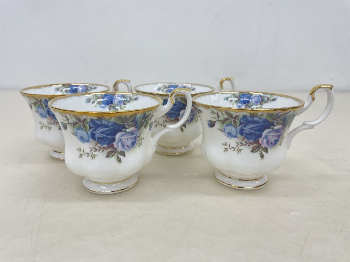 ROYAL ALBERT ロイヤルアルバートMoonlight Roseムーンライト ローズ BONE CHINA ボーンチャイナ カップ 4客セット 金彩 花柄 洋食器_画像1