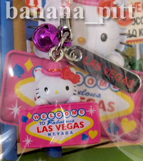 アメリカ直輸入■キティちゃん／ラスベガス限定■ウェルカムサイン ストラップ■HELLO KITTY LAS VEGAS ご当地キティーちゃん キーホルダー_画像1