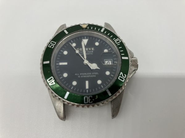 A1-488 GENEVE YACHT CLUB ジュネーブ ヨットクラブ GM-34317 オートマチック 機械式 3針 デイト 日付 腕時計 裏スケルトン_画像1