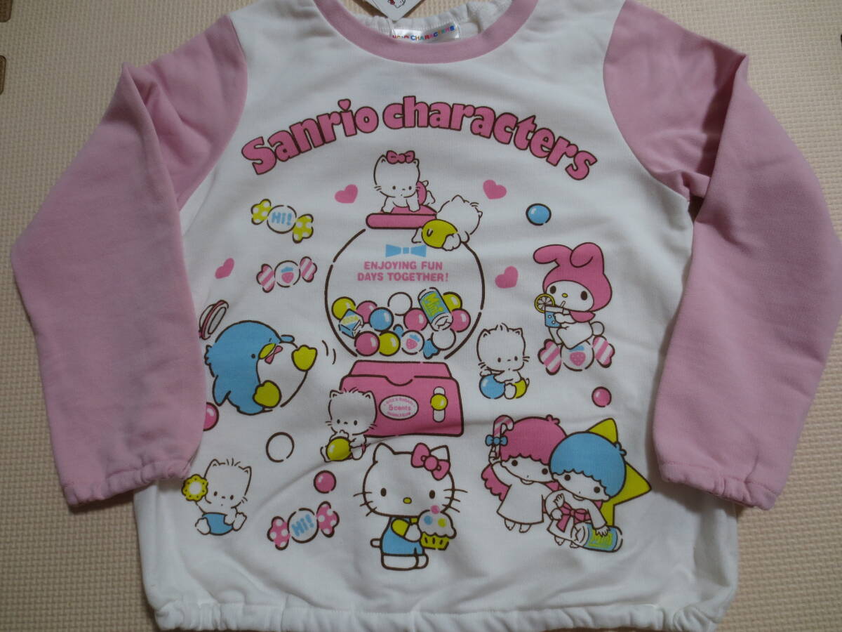 新品 110 サンリオキャラクターズ トレーナー キティ マイメロディ キキララ タキシードサム 長袖Tシャツ位薄手 女の子 春物 送料無料_画像1