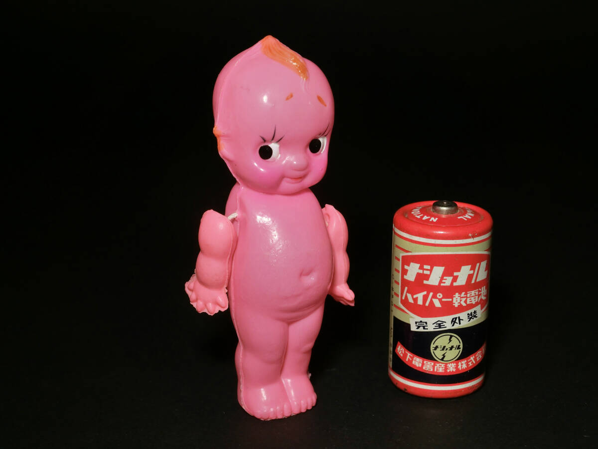 昭和レトロ セルロイド人形『キューピー(成形色ピンク)』日本製/ままごと/人形遊び/玩具_画像3