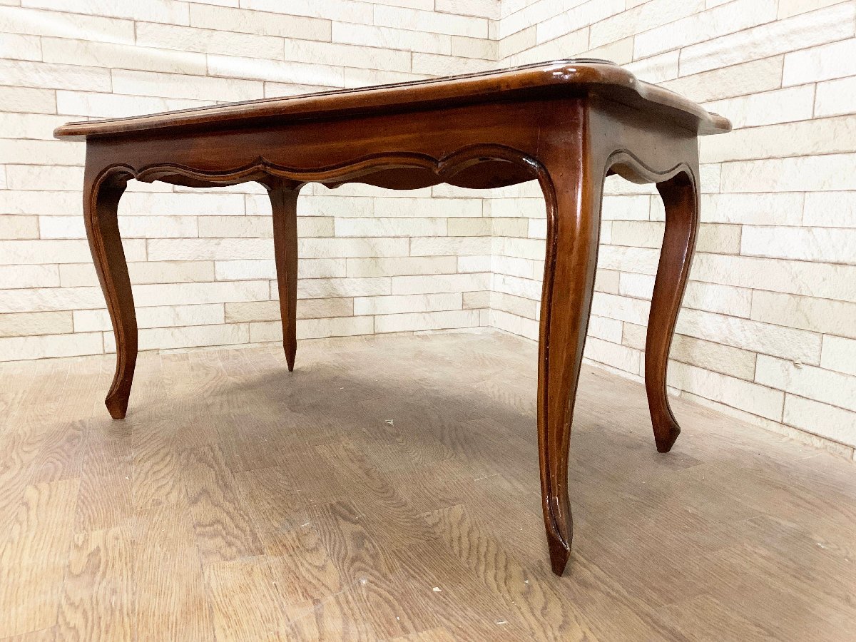 フランスアンティーク 木製 ローテーブル センターテーブル コーヒーテーブル 座卓 高さ47cm×横幅90cm×奥行50cm (B)の画像4