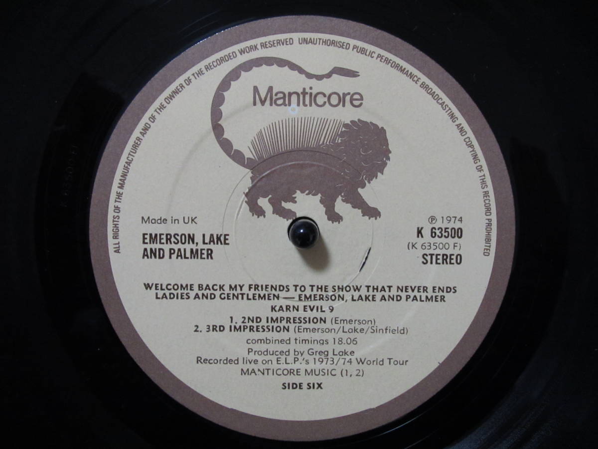 ELP/Ladies And Gentlemen 3LP（UK：Manticore K63500）'74_画像10