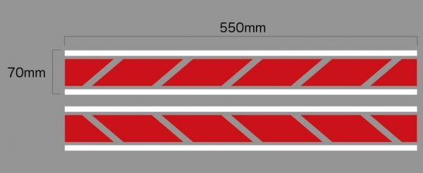 (ID17)ストロボステッカー　長さ550ｍｍ　汎用タイプ　赤白 24w002)_画像1